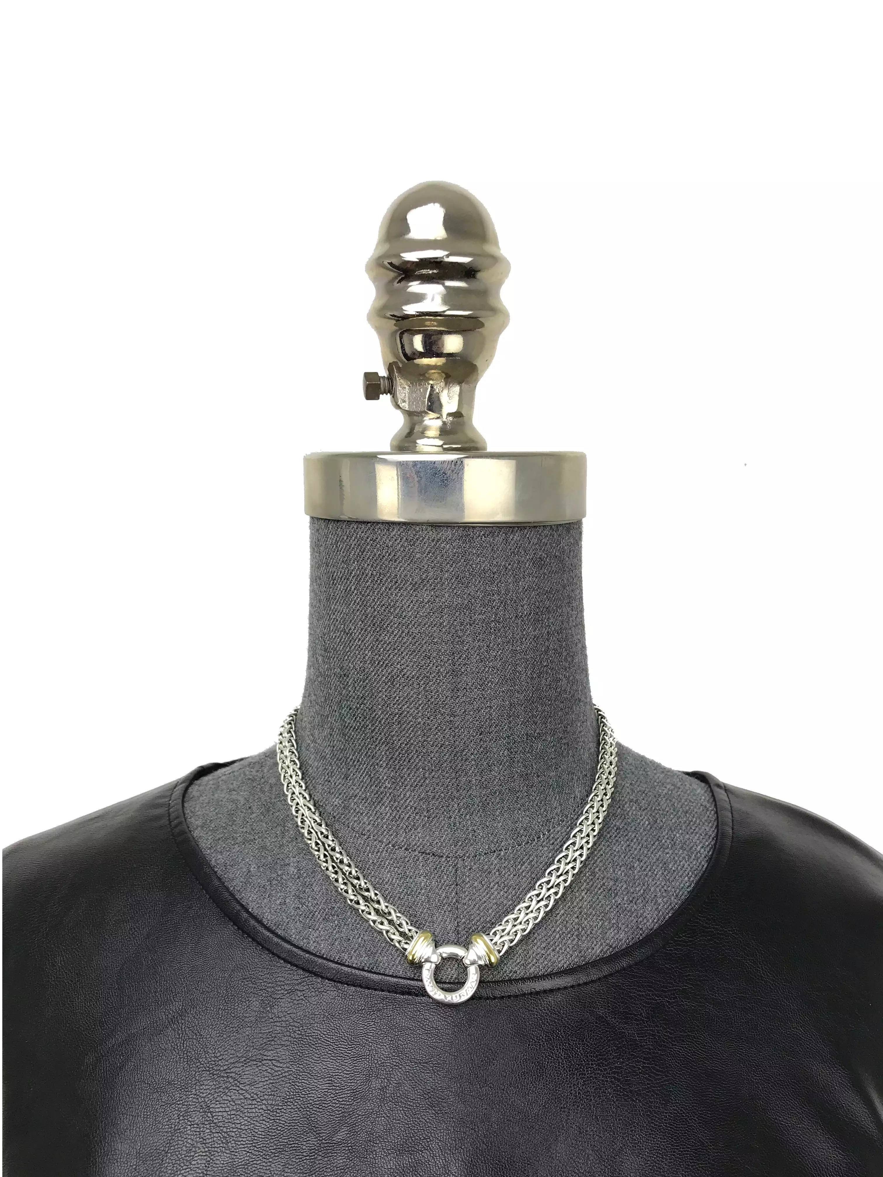 David Yurman Double Wheat Chain Necklace with 18k Gold