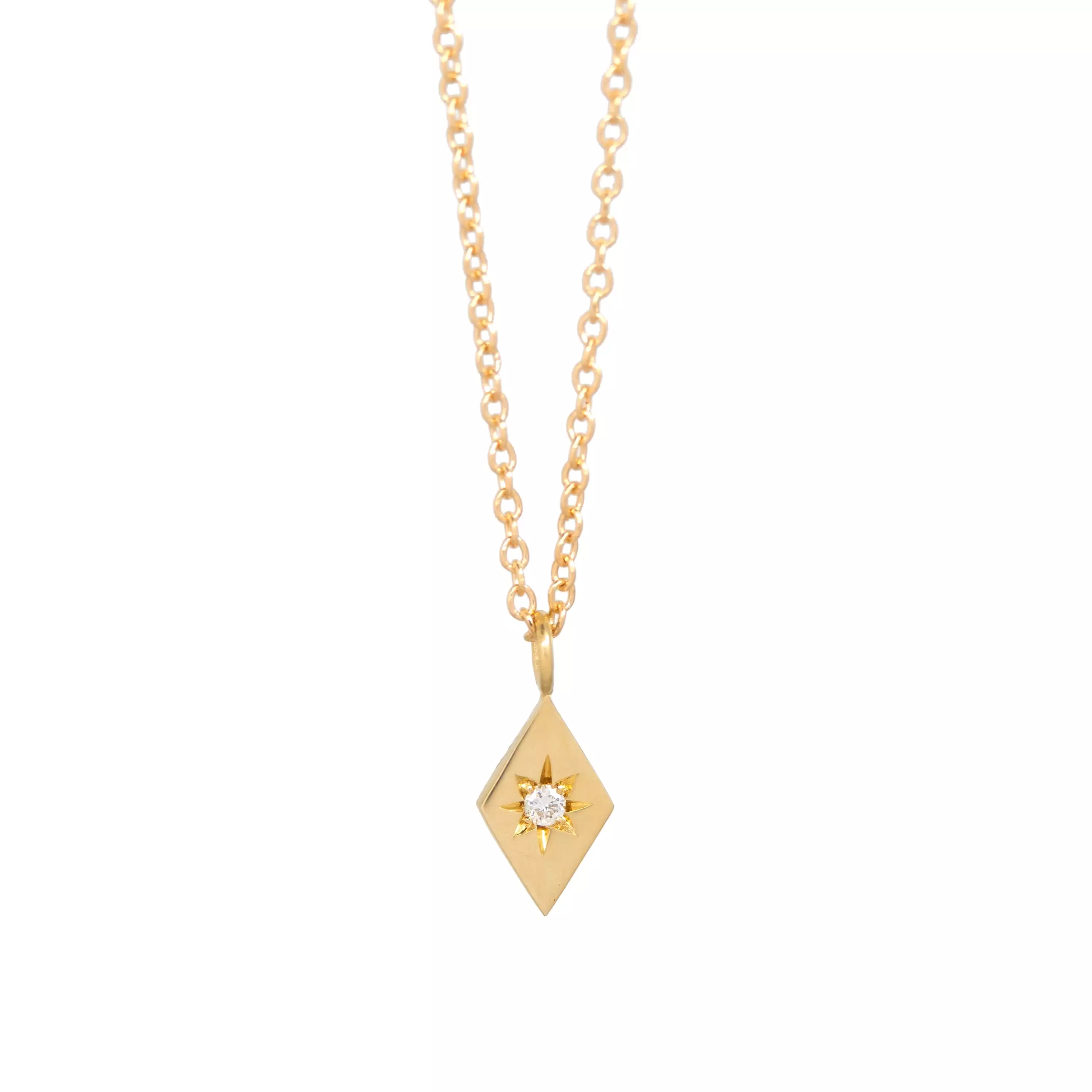 Diamond North Star Necklace - 14k Yellow Gold