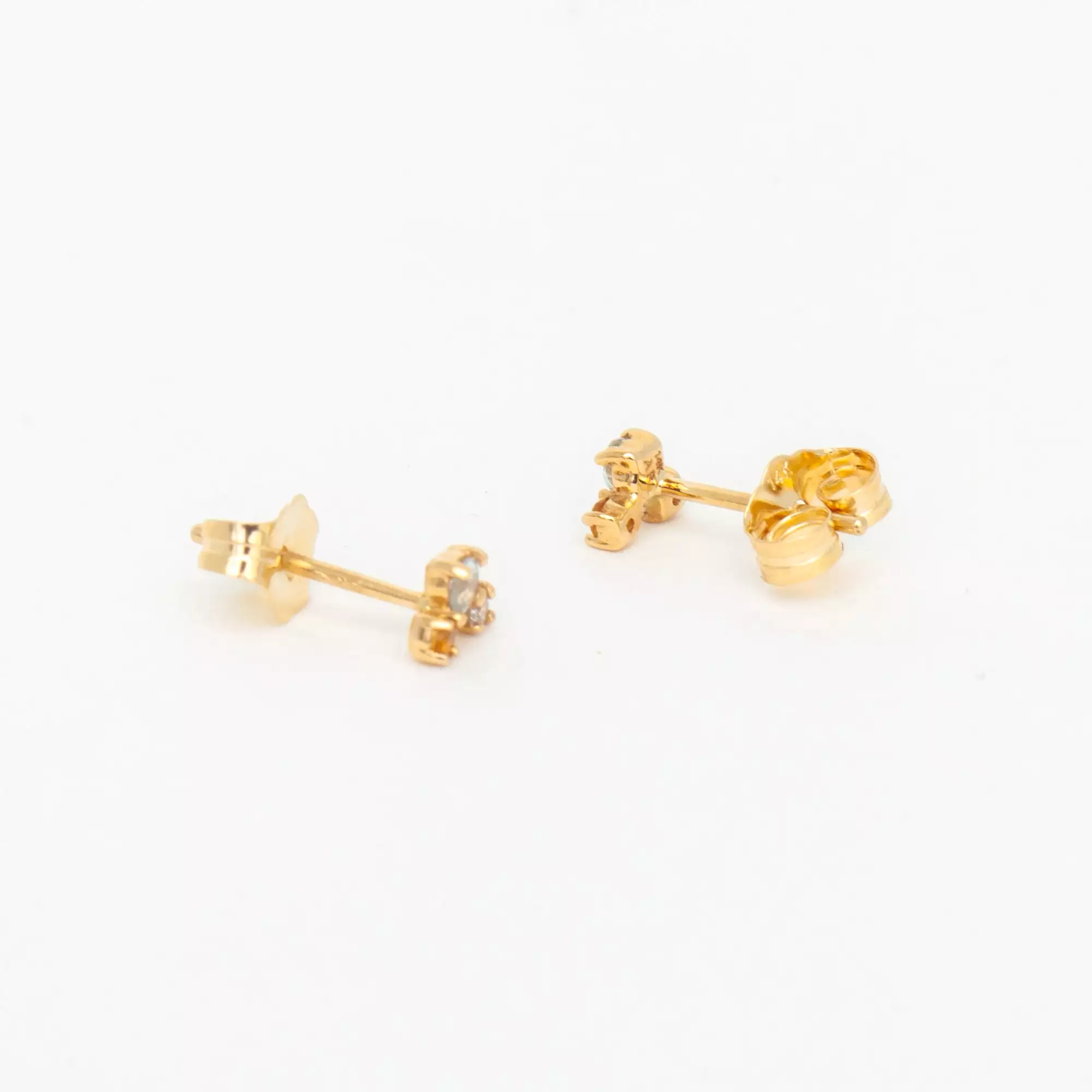 Diamond Puffy Heart Studs