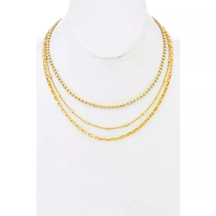 Diamond Strand Layered Chain Necklace