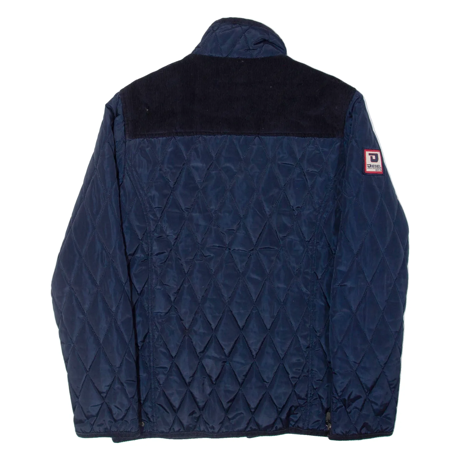 DIESEL Mens Quilted Jacket Blue Nylon S