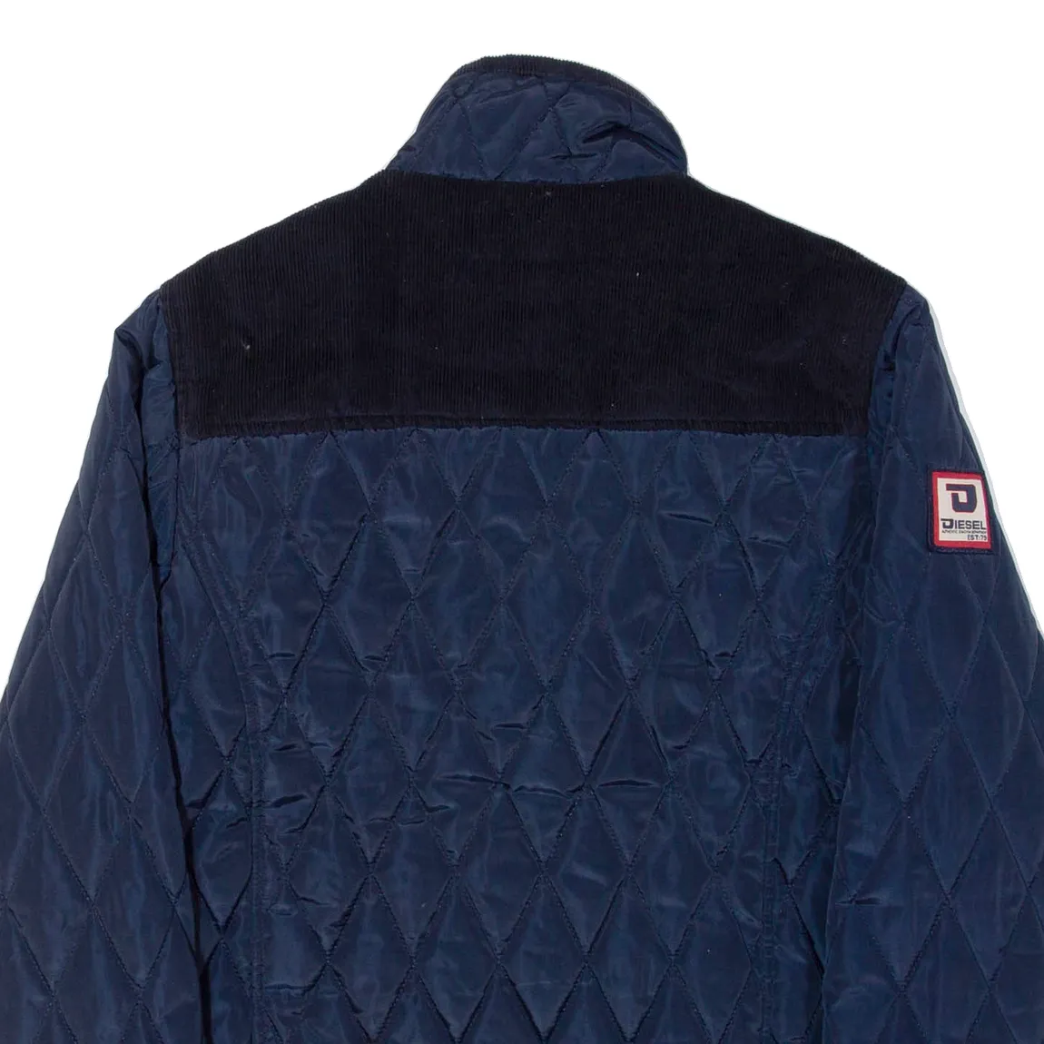 DIESEL Mens Quilted Jacket Blue Nylon S