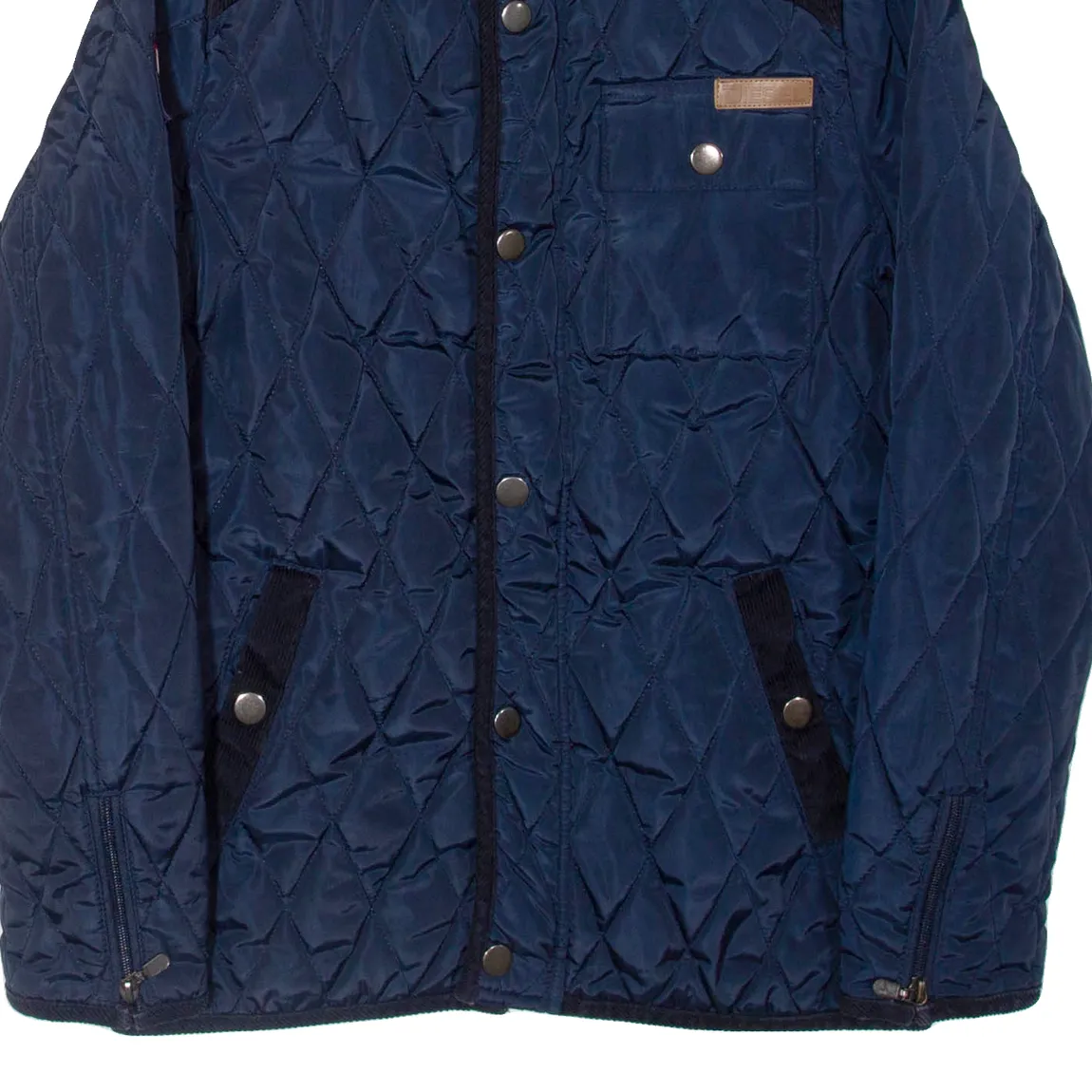 DIESEL Mens Quilted Jacket Blue Nylon S