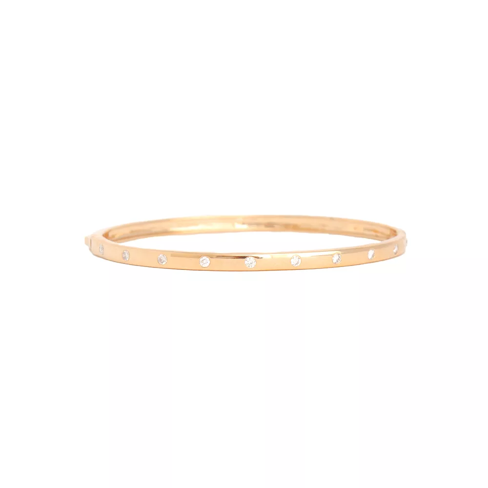 Flush-set Diamond Hinged Bangle