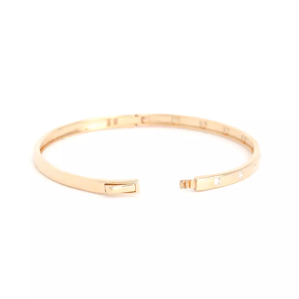 Flush-set Diamond Hinged Bangle