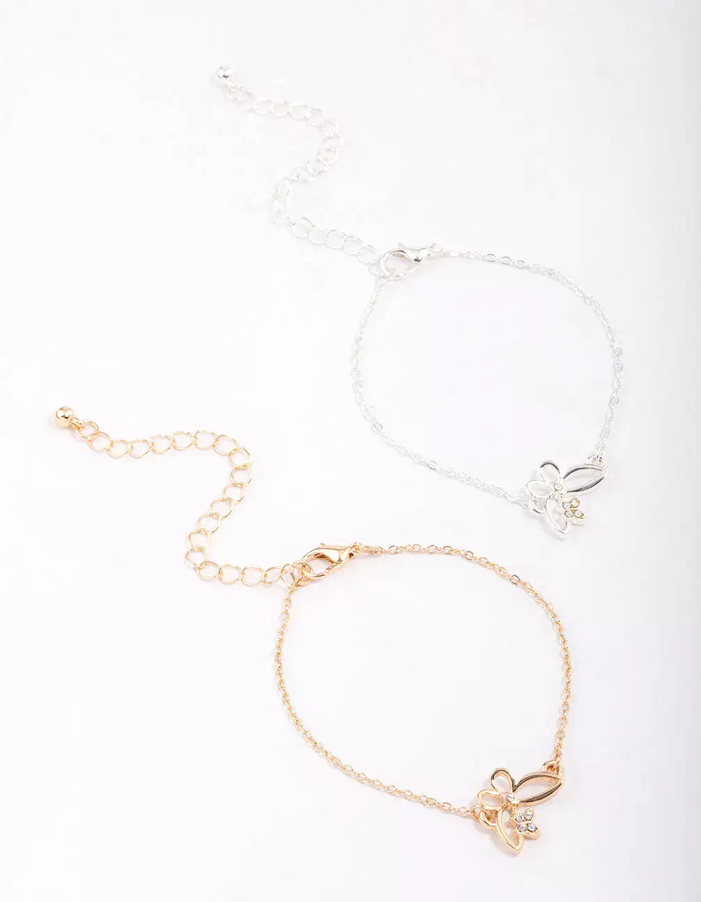 Gold & Silver Two-Toned Butterfly Bracelet Pack