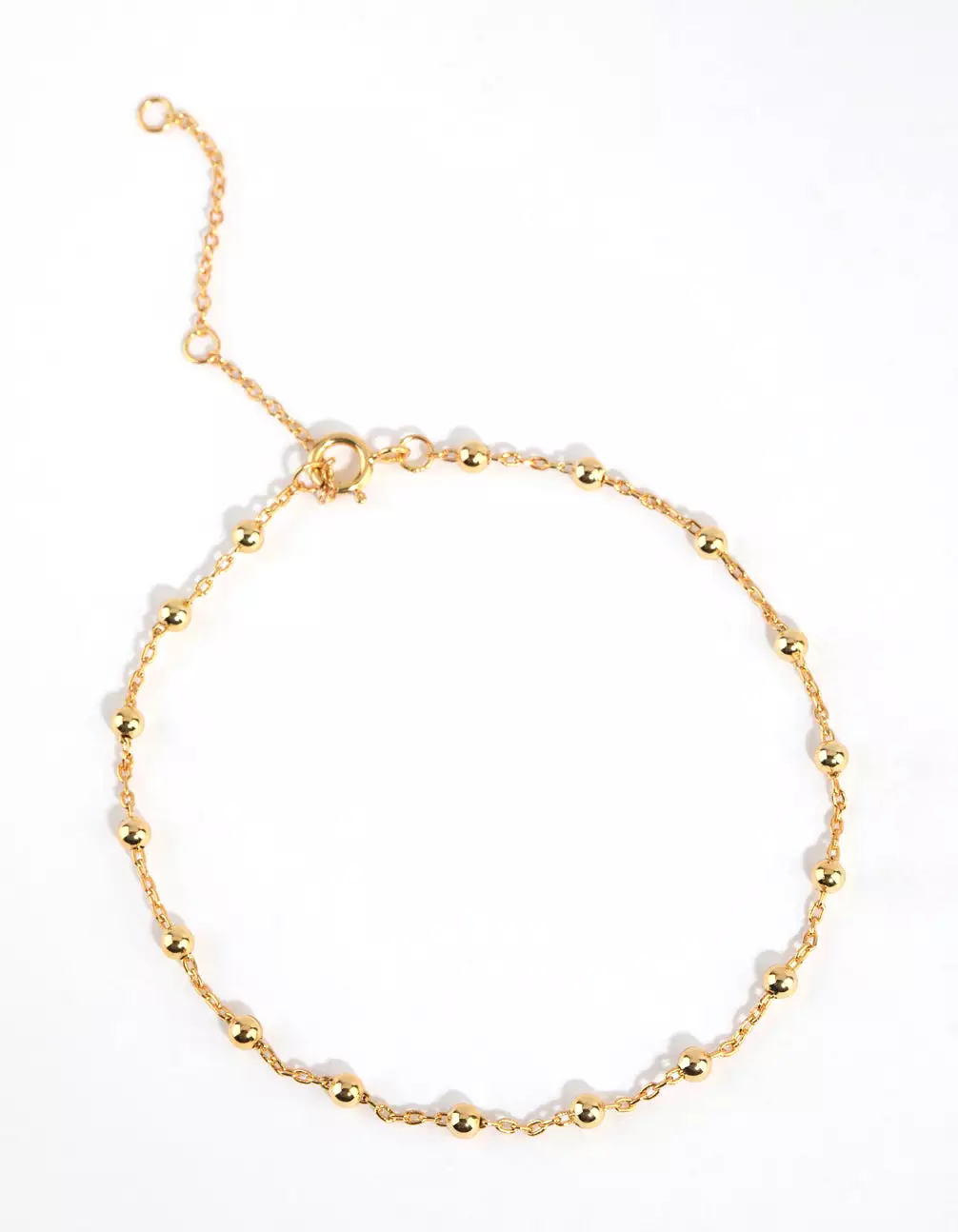 Gold Plated Sterling Silver Ball Chain Bracelet or Anklet