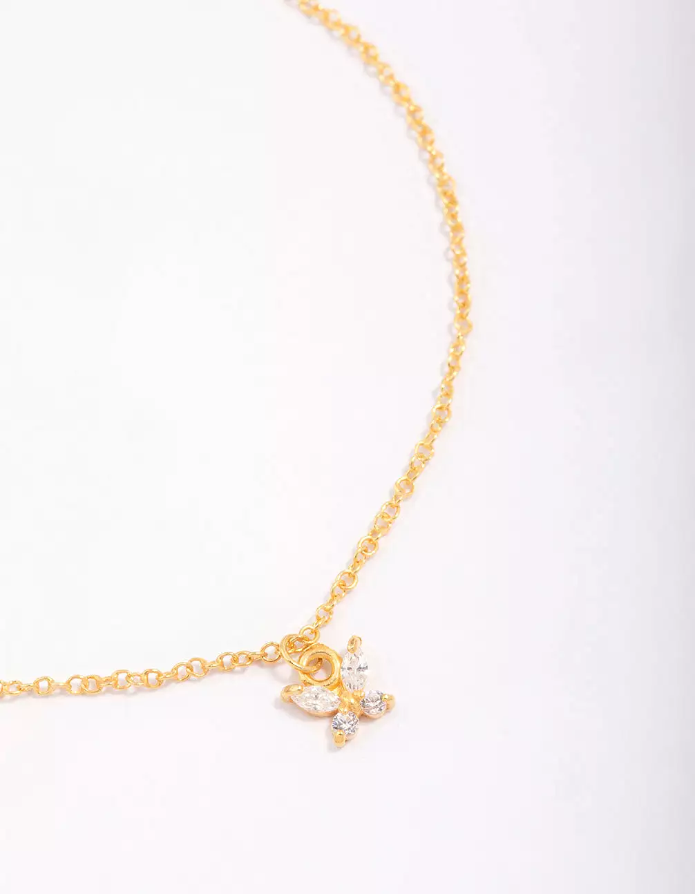 Gold Plated Sterling Silver Butterfly Charm Anklet & Bracelet