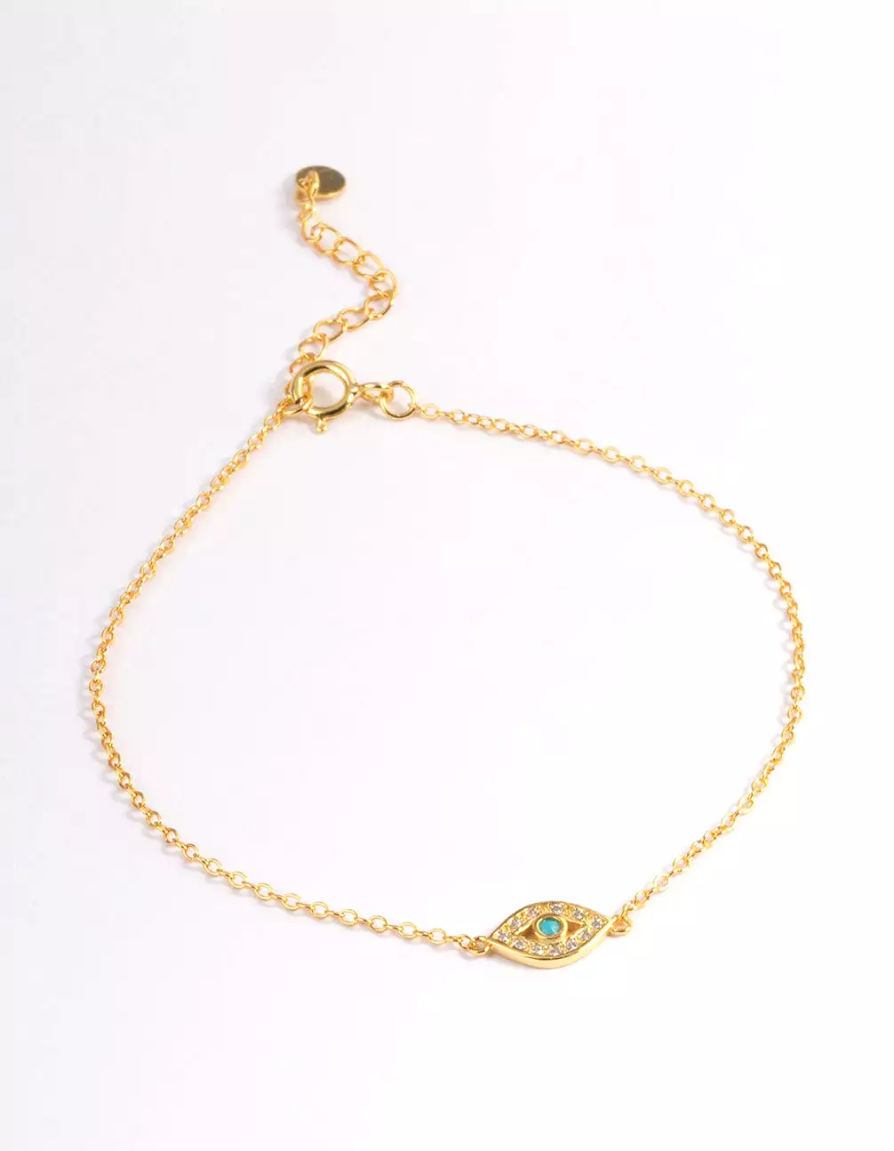 Gold Plated Sterling Silver Evil Eye Bracelet