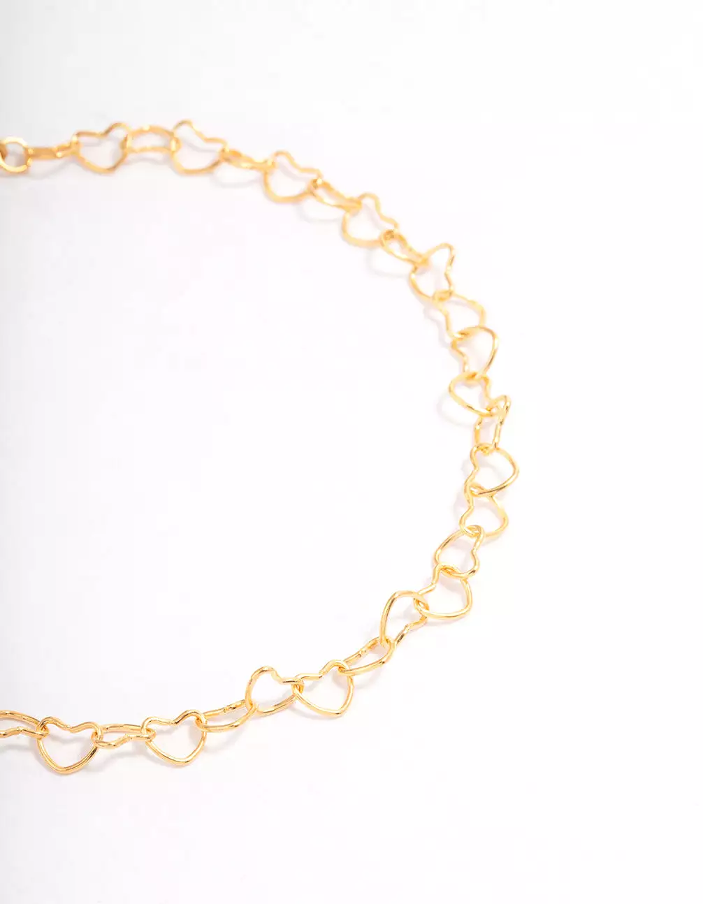 Gold Plated Sterling Silver Linked Hearts Bracelet