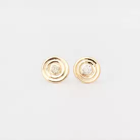 Groovy Single Diamond Disc Studs