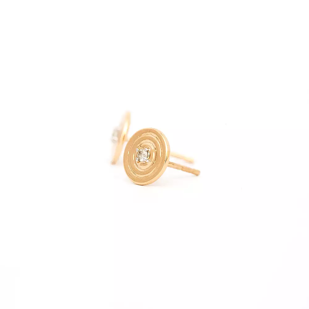 Groovy Single Diamond Disc Studs