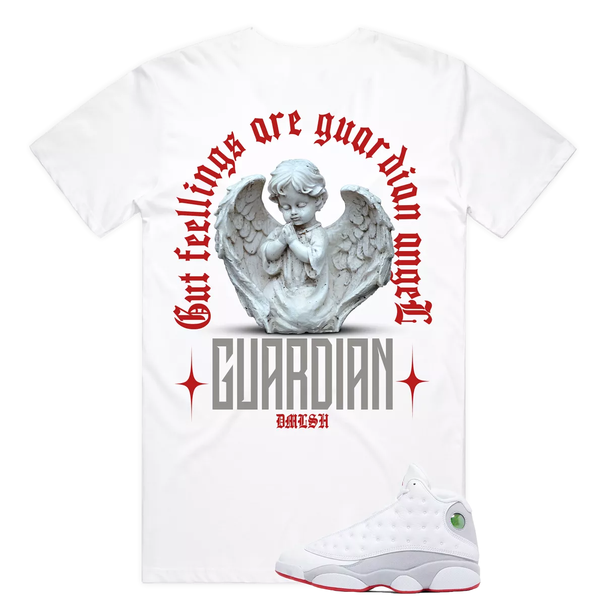 Guardian Angel Tee (Wte/Gry/Red)