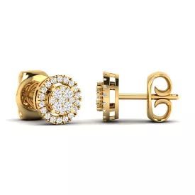 Halo Diamond Stud Earrings Lab Grown