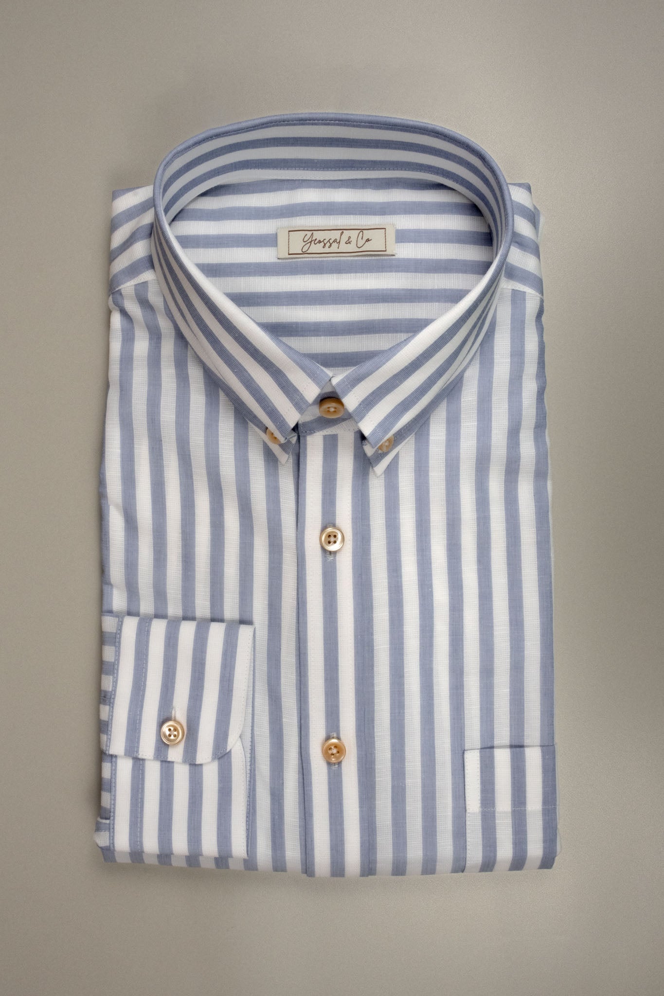 Havana Blue Stripe Cotton-Linen Shirt