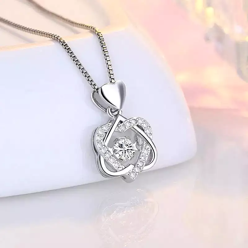 Heart Necklace Hexagram Beating Necklace For Women Design Pendant Necklace S329164