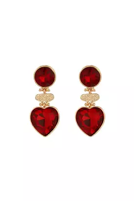 HEART OF THE OCEAN EARRINGS RED