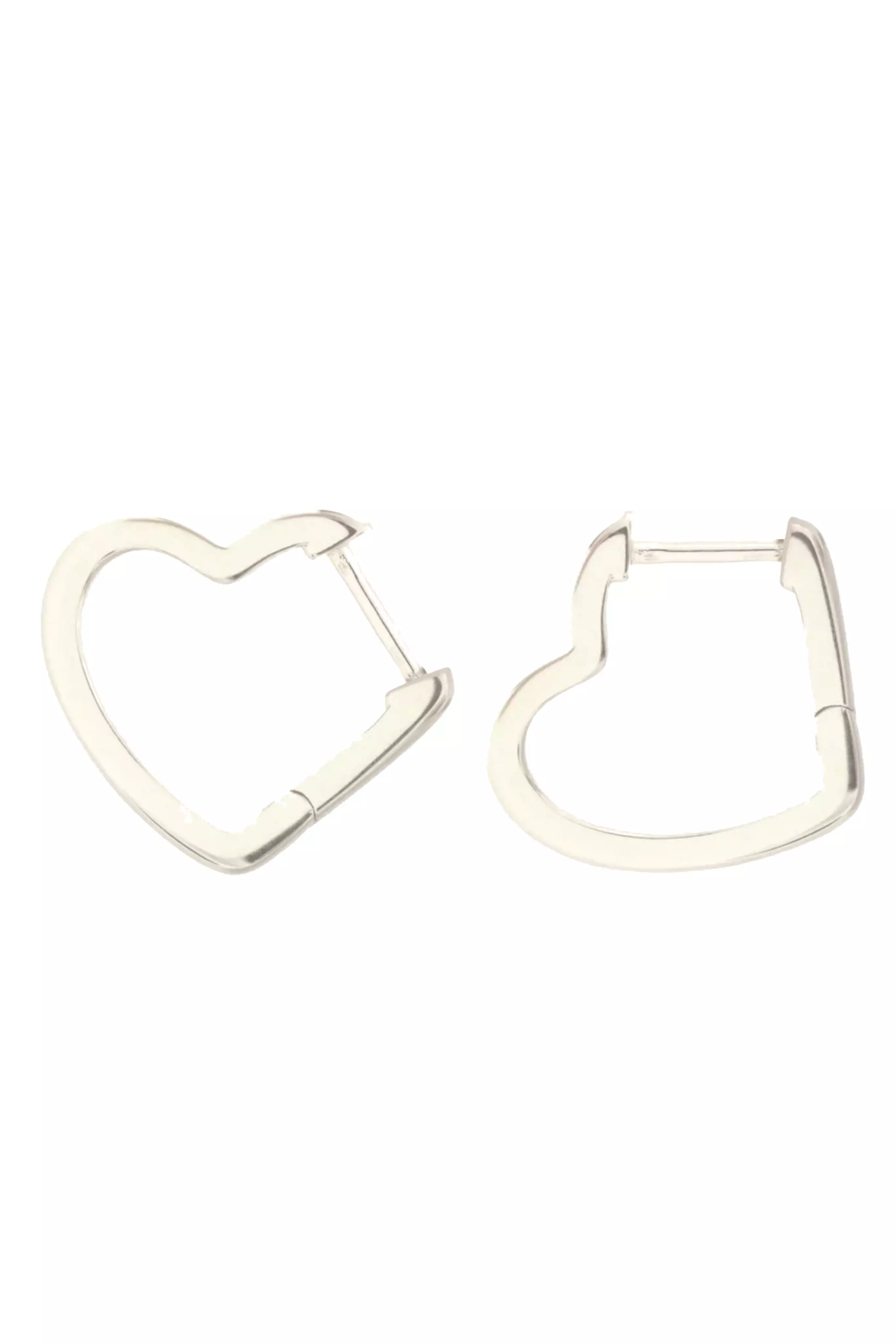 Heart shaped huggie hoop earrings