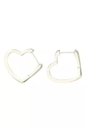 Heart shaped huggie hoop earrings