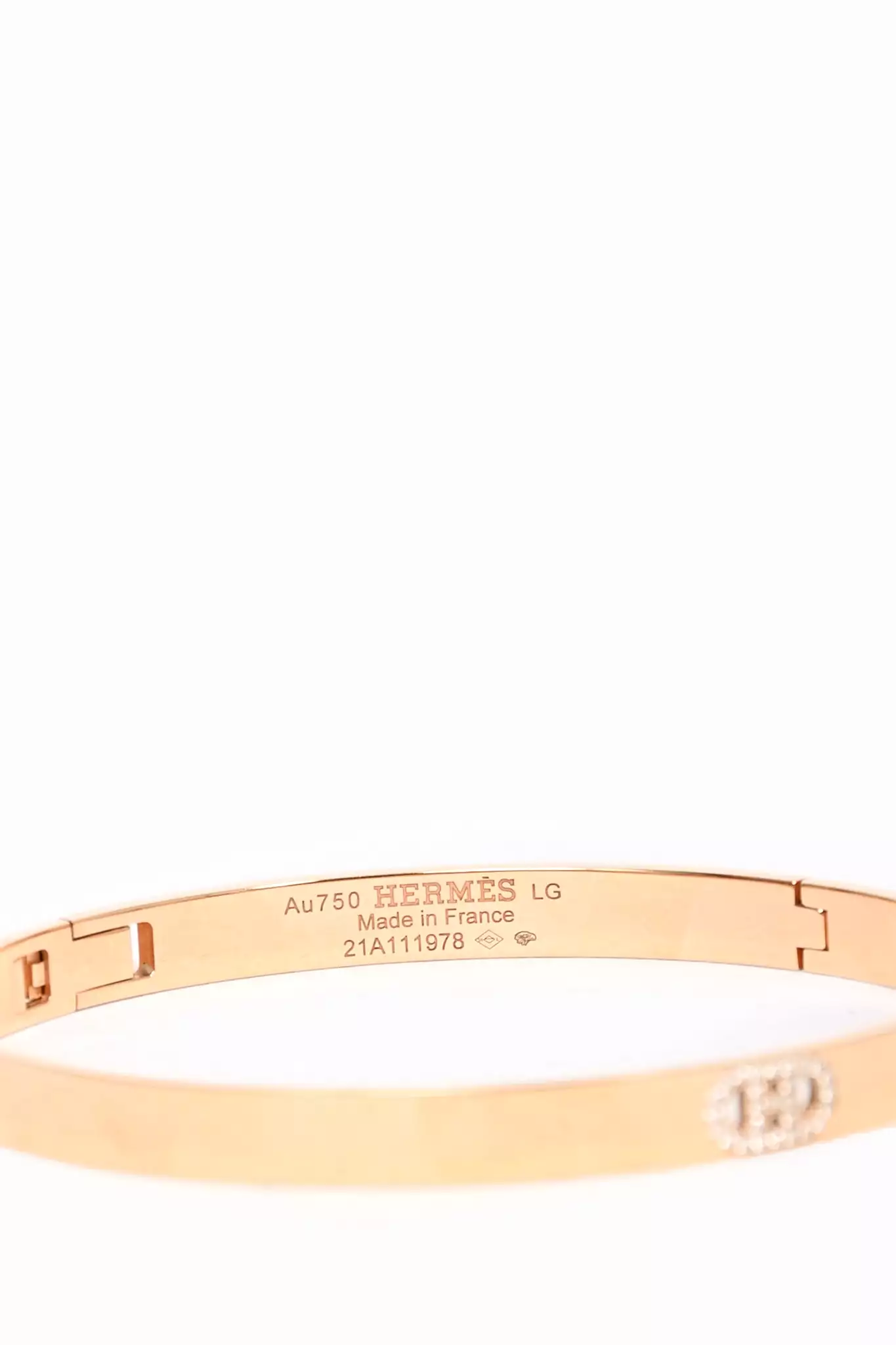 Hermes 18K Diamond H D'Ancre Bracelet (Small Model)