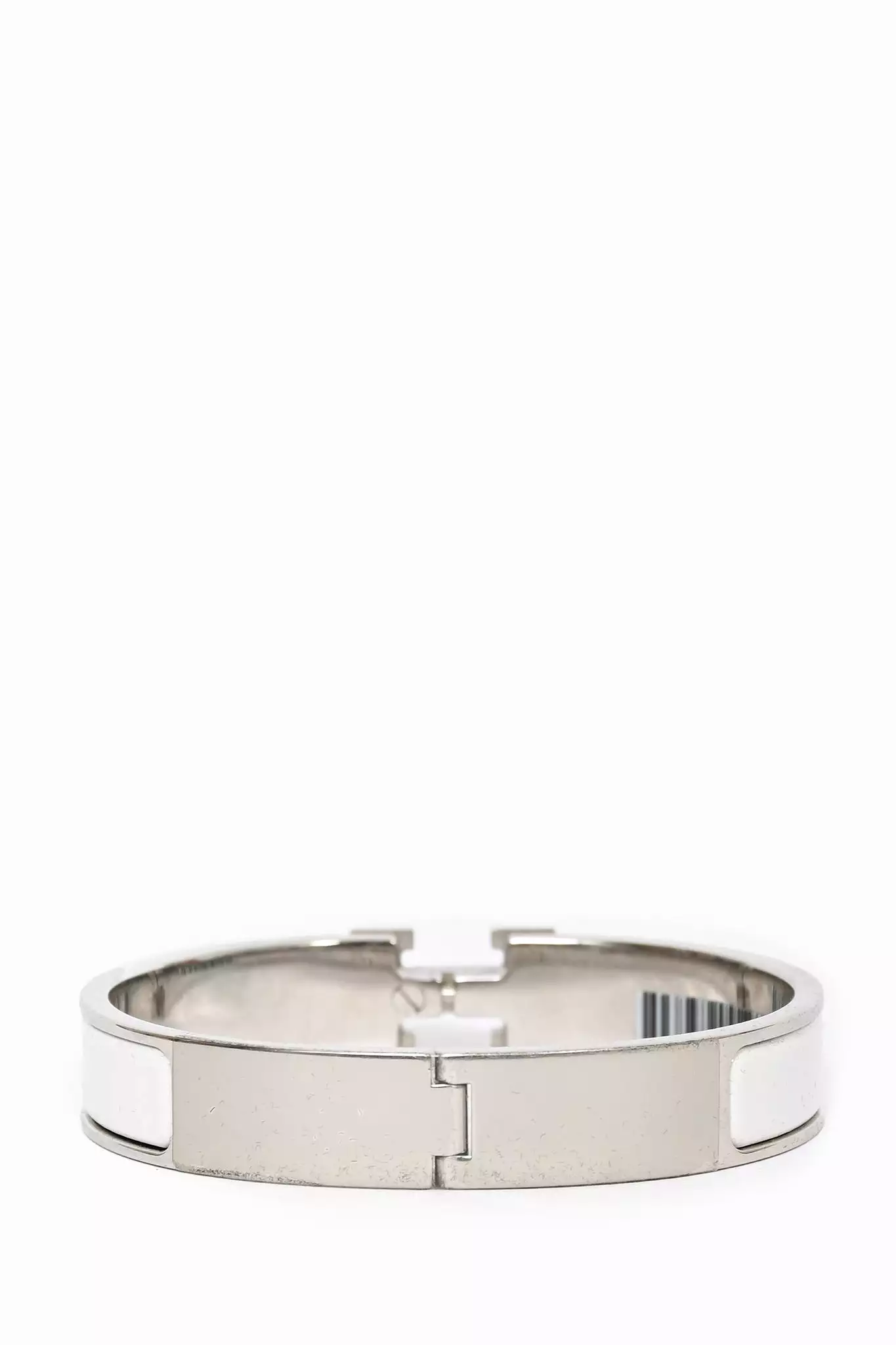 Hermes White/Silver Clic Bracelet