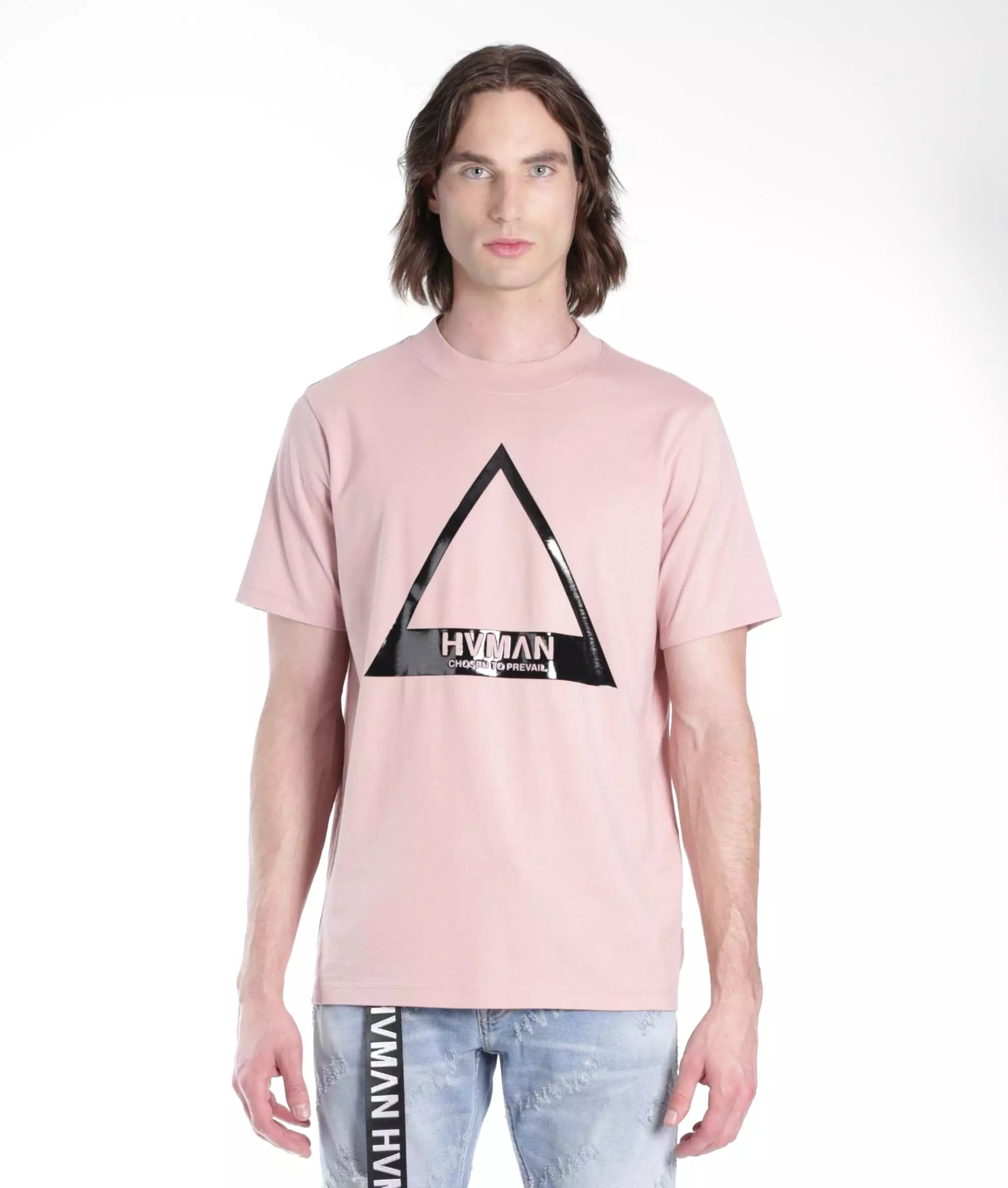 HVMAN Triangle Logo Tee (Dusty Pink) /D1