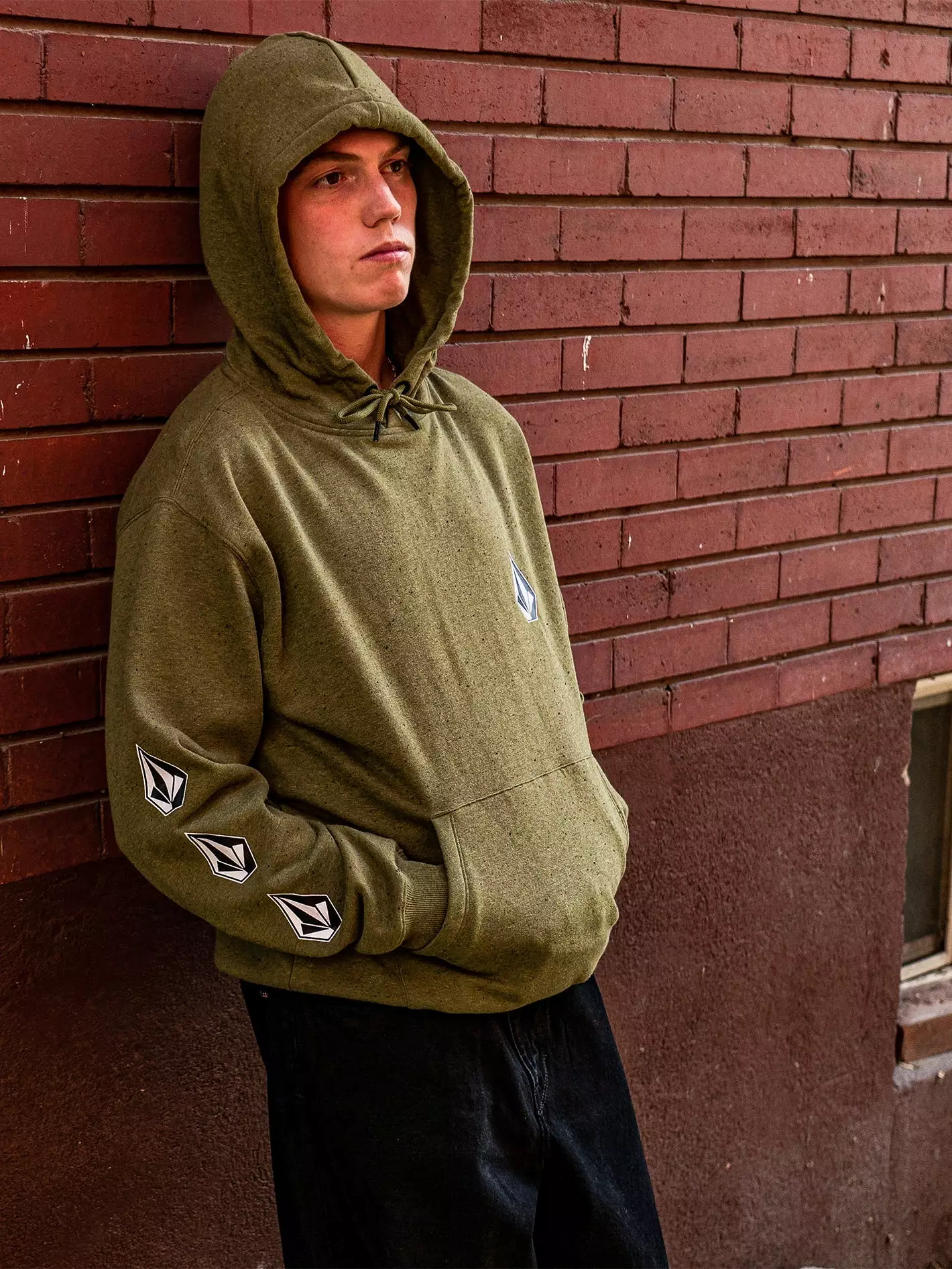 Iconic Stone Plus Pullover Hoodie - Martini Olive