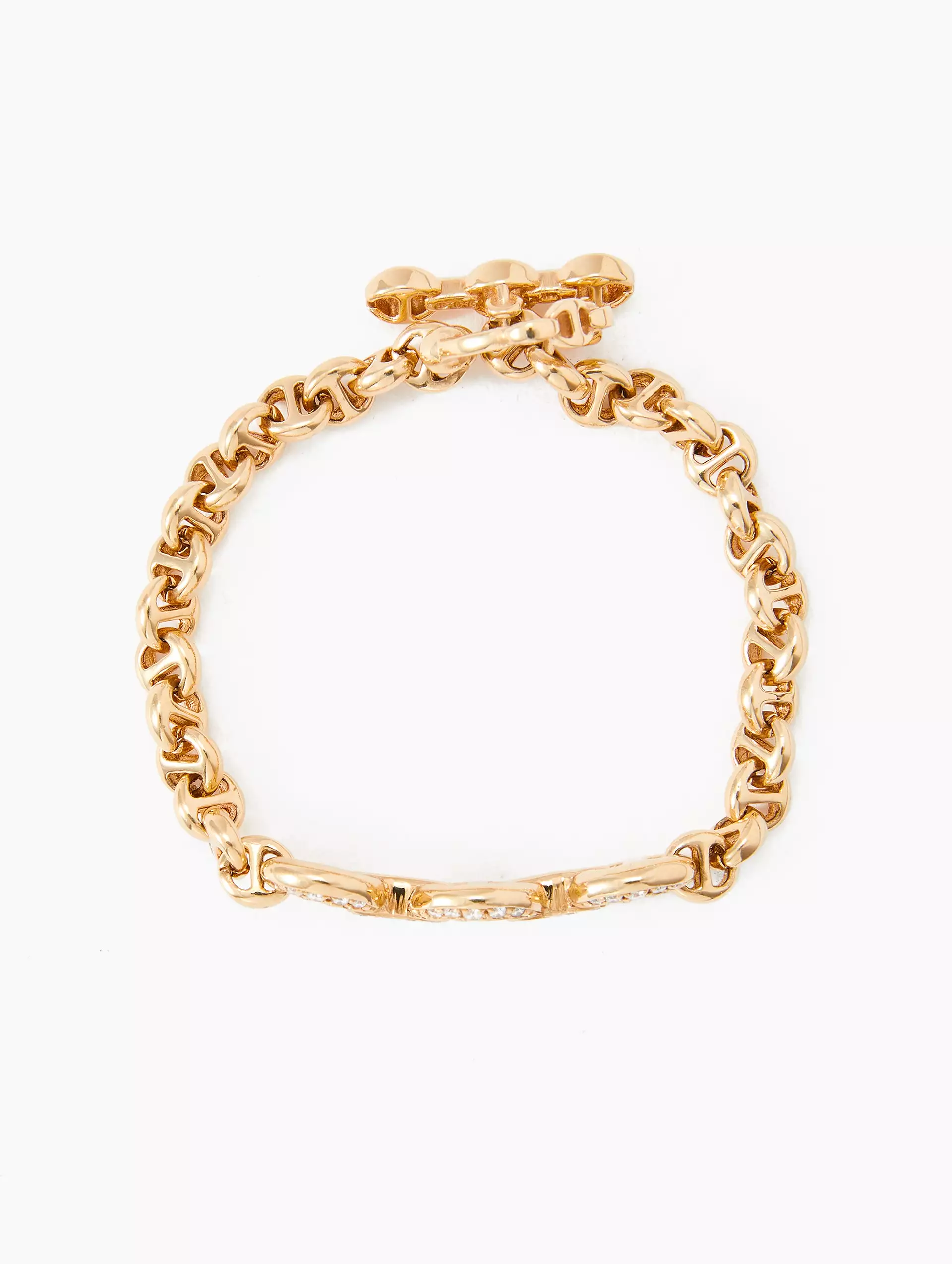 ID Bracelet With Antiquated Diamond Pendant