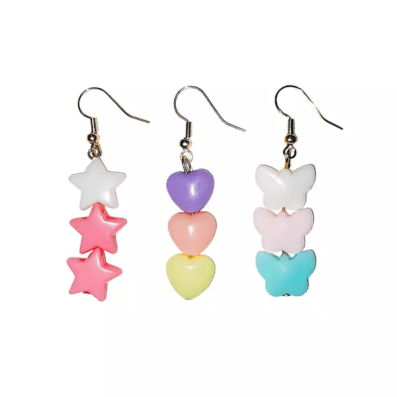 INS CUTE ''HEART & STAR & BUTTERFLY'' EARRINGS BY07238