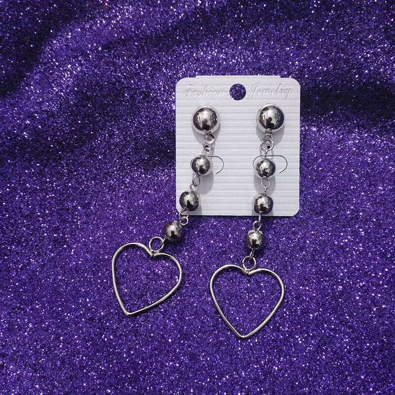 INS FASHION HOLLOW HEART EARRINGS BY60409