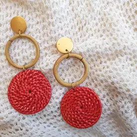 Isla Earrings in Coral