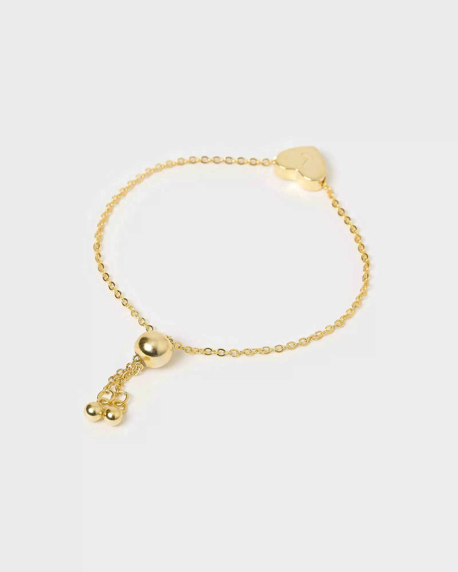 Izoa Kids Heart Alphabet Letter L Bracelet Gold