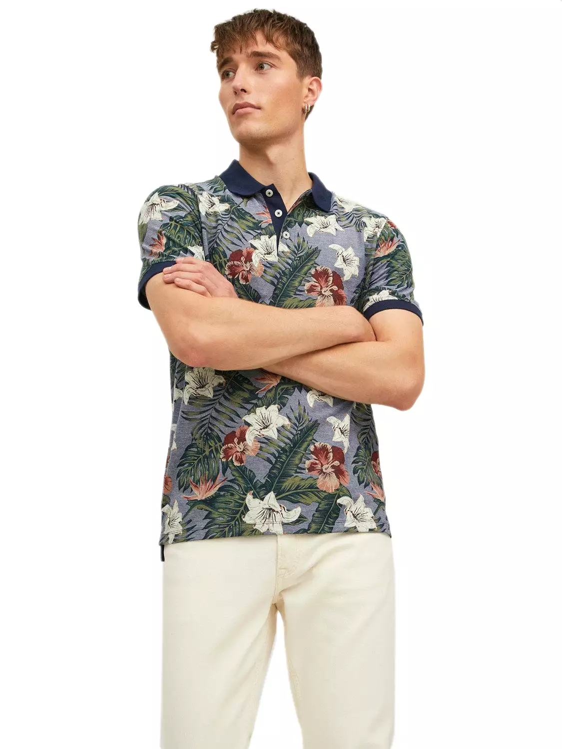 Jack & Jones Men's TROPICANA Hawaiian Polo Shirt