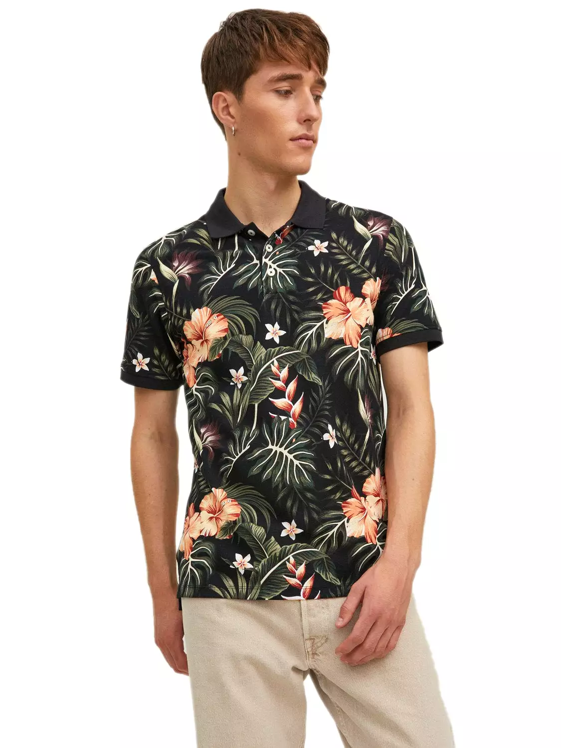 Jack & Jones Men's TROPICANA Hawaiian Polo Shirt