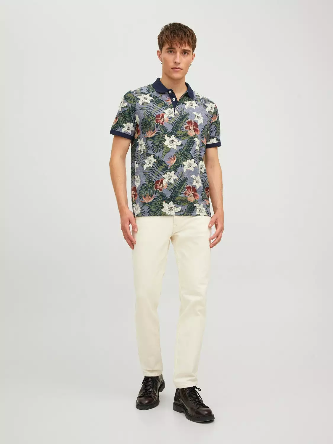 Jack & Jones Men's TROPICANA Hawaiian Polo Shirt