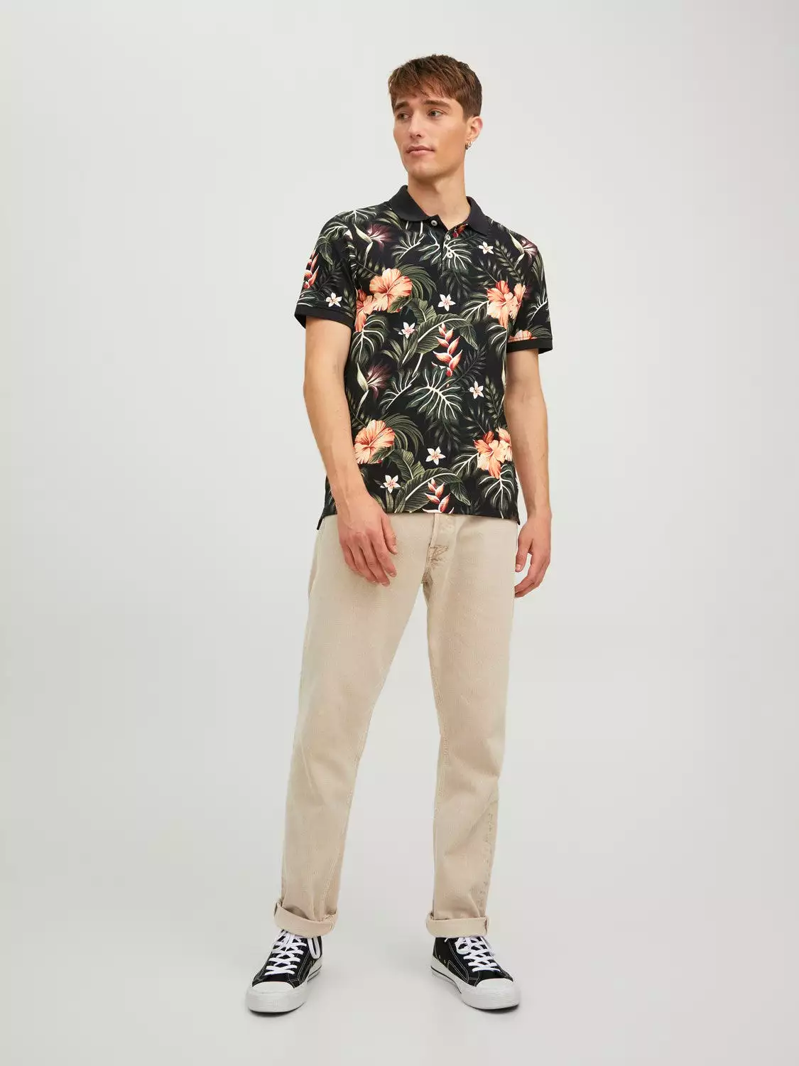 Jack & Jones Men's TROPICANA Hawaiian Polo Shirt