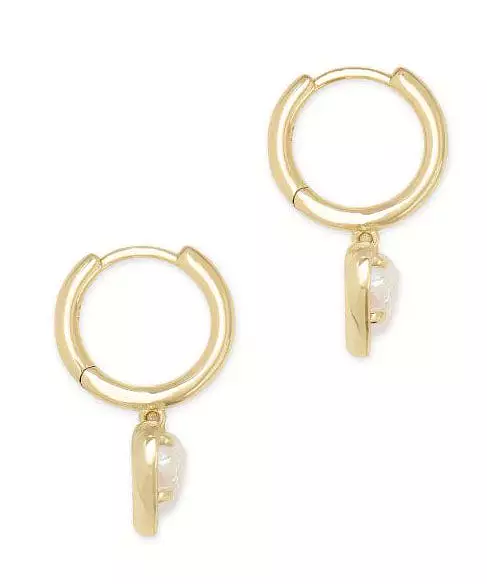 Kendra Scott Ari Heart Drusy Huggie Earring - Gold/Irid Drusy