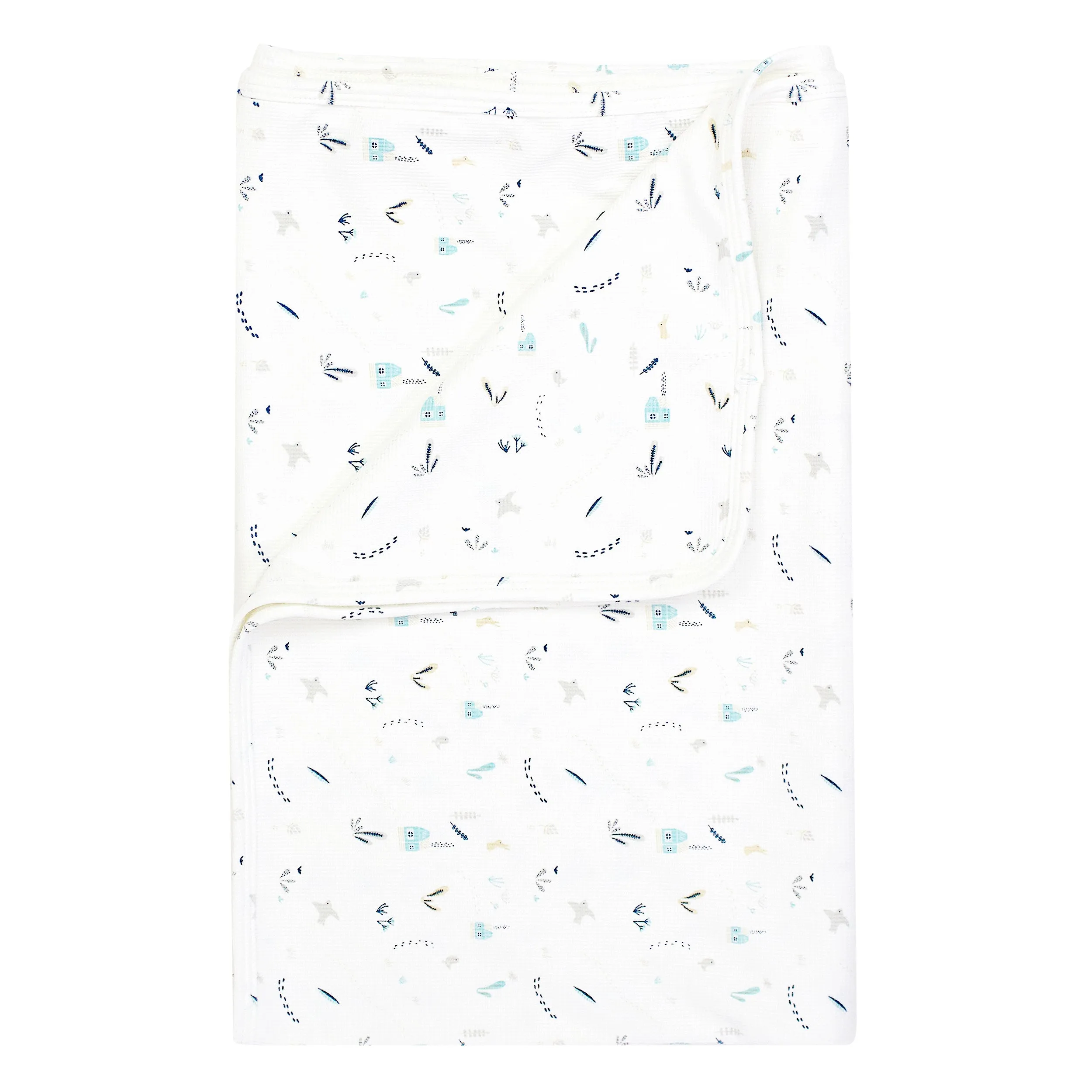 Kipp Collection Blue Botanical Print Swaddle