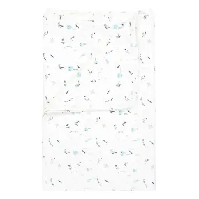 Kipp Collection Blue Botanical Print Swaddle