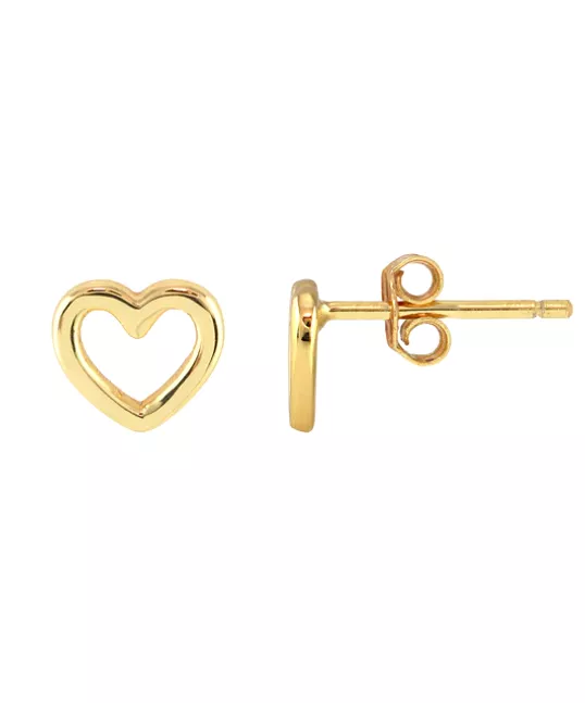 Kris Nations Heart Outline Stud Earrings - Gold OR Silver