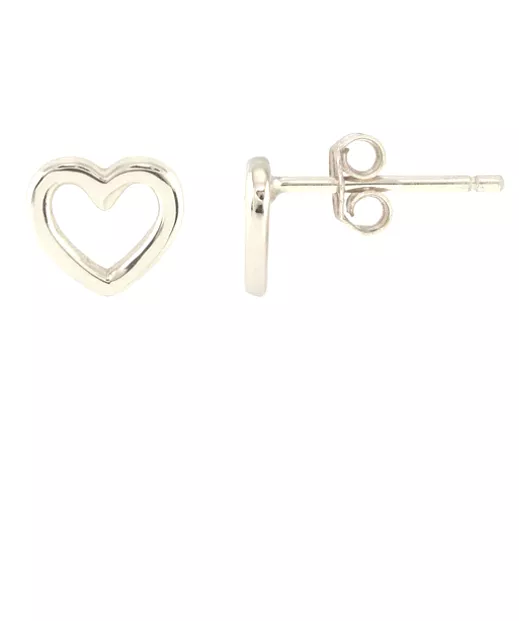 Kris Nations Heart Outline Stud Earrings - Gold OR Silver