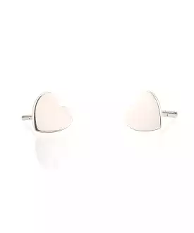 Kris Nations Heart Stud Earrings - Silver