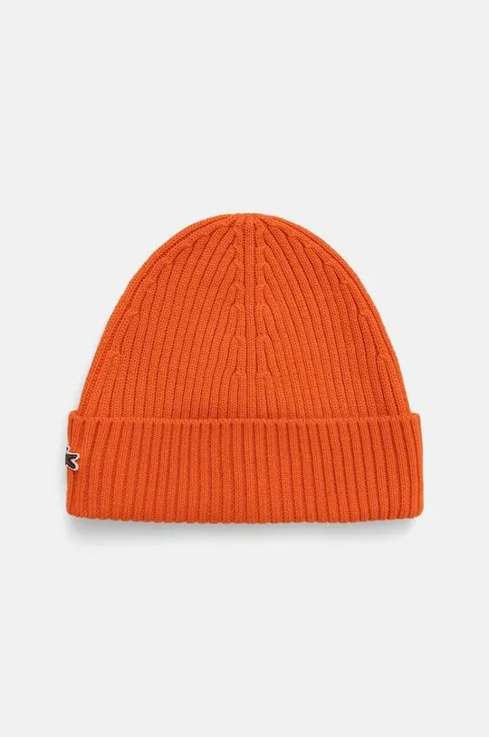 Lacoste wool beanie orange color