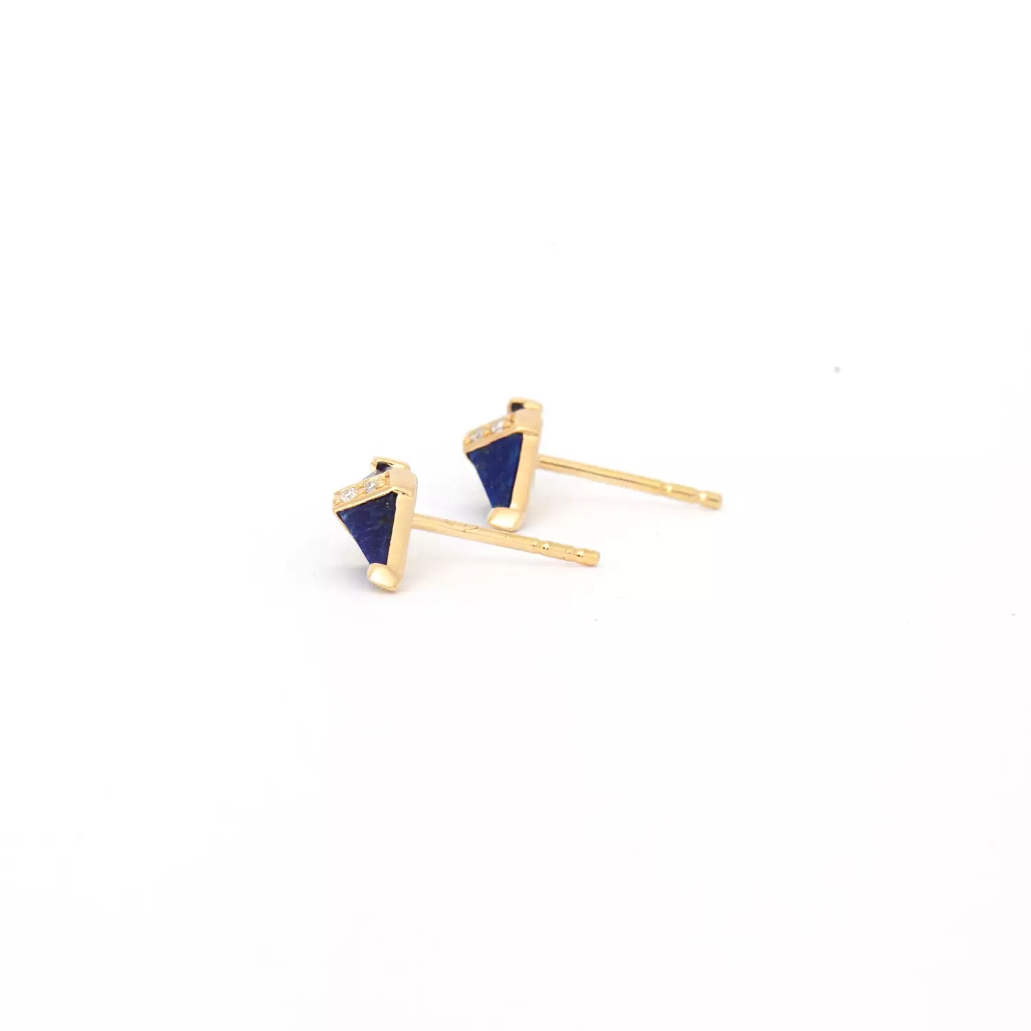 Lapis & Diamond Pietra Studs