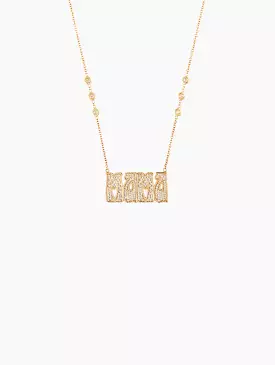 Large Pavé Diamond 'Mama' Necklace