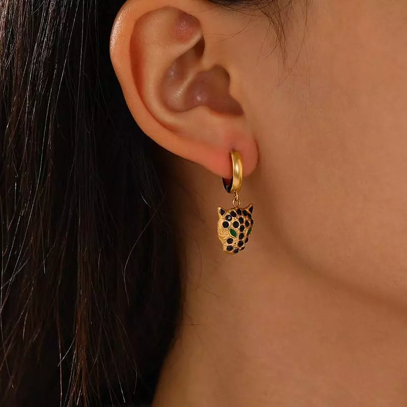 Leopard Diamond Earring Necklace