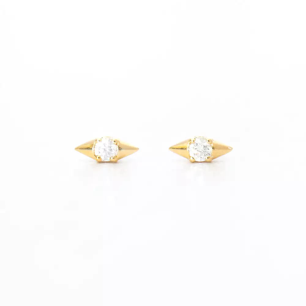 London Single Diamond Spike Studs