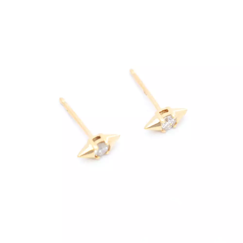 London Single Diamond Spike Studs