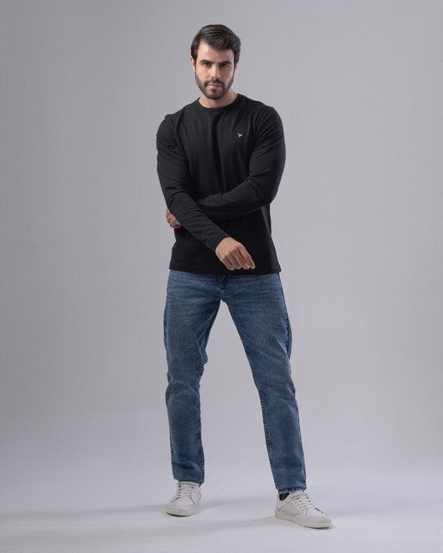 LONG SLEEVE SLIM T-SHIRT - BLACK