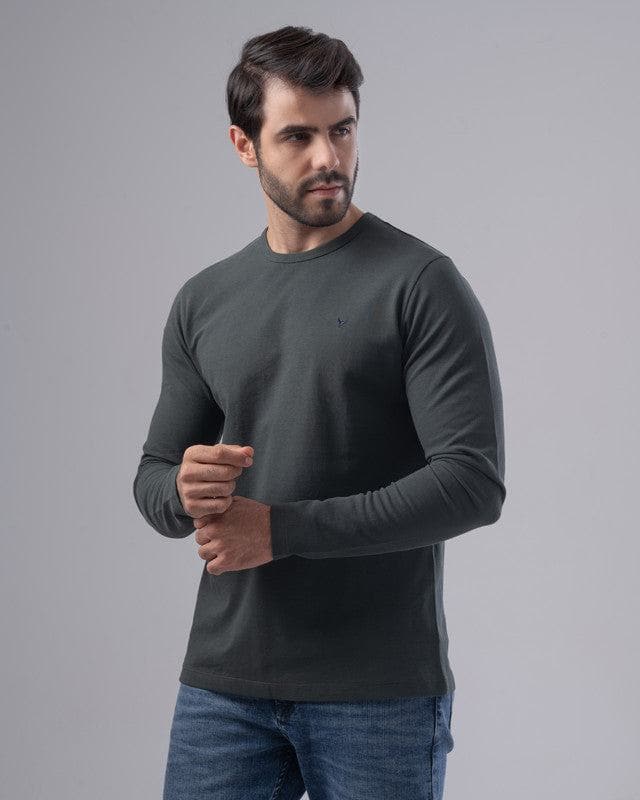 LONG SLEEVE SLIM T-SHIRT - DARK OLIVE